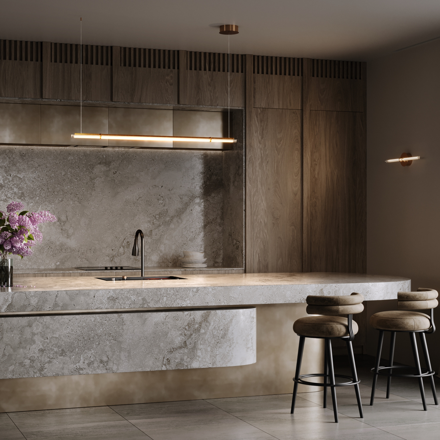 Maytoni Modern Plume Настенный светильник (бра) цвет: латунь MOD340WL-L10BS3K