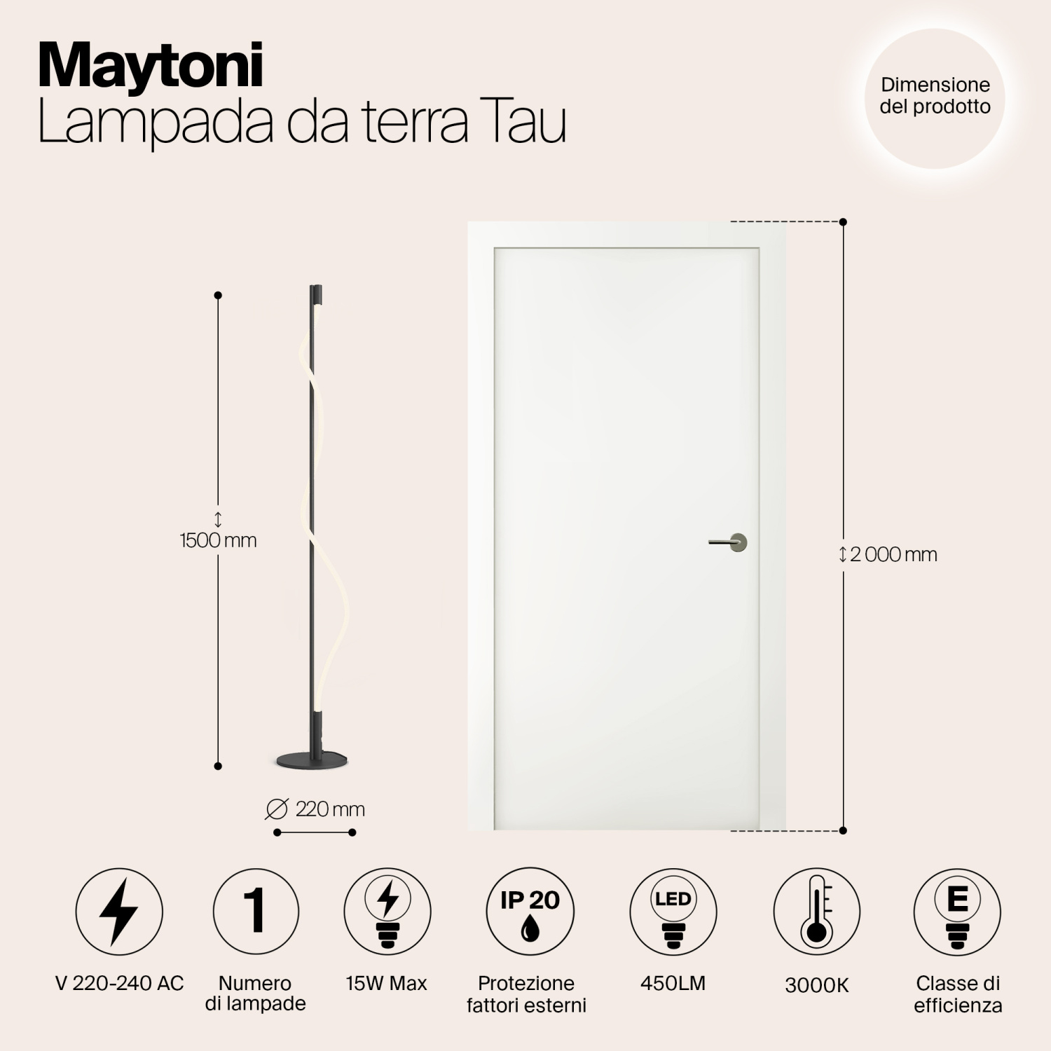 Maytoni Modern Tau Напольный светильник (торшер) цвет: черный MOD166FL-L15B3K
