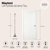 Maytoni Modern Tau Напольный светильник (торшер) цвет: черный MOD166FL-L15B3K