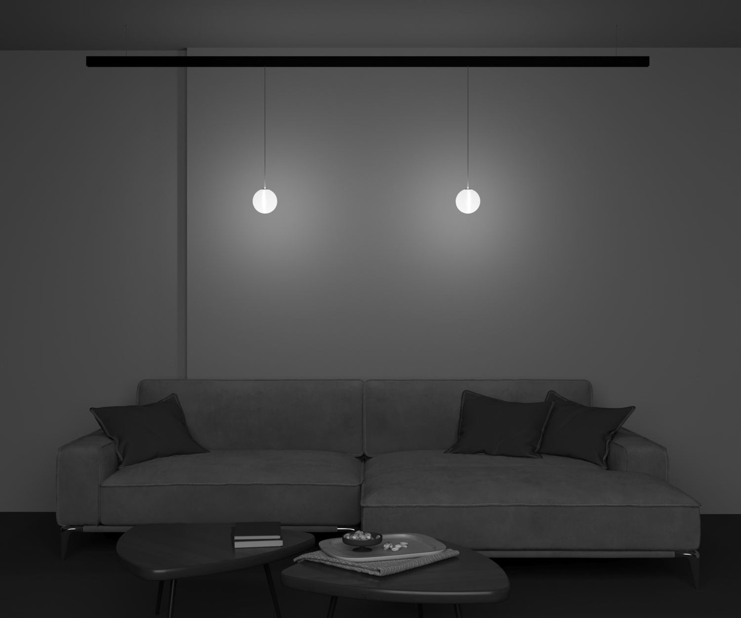 Maytoni Technical Luna Трековый подвесной светильник цвет: черный TR039-2-5W4K