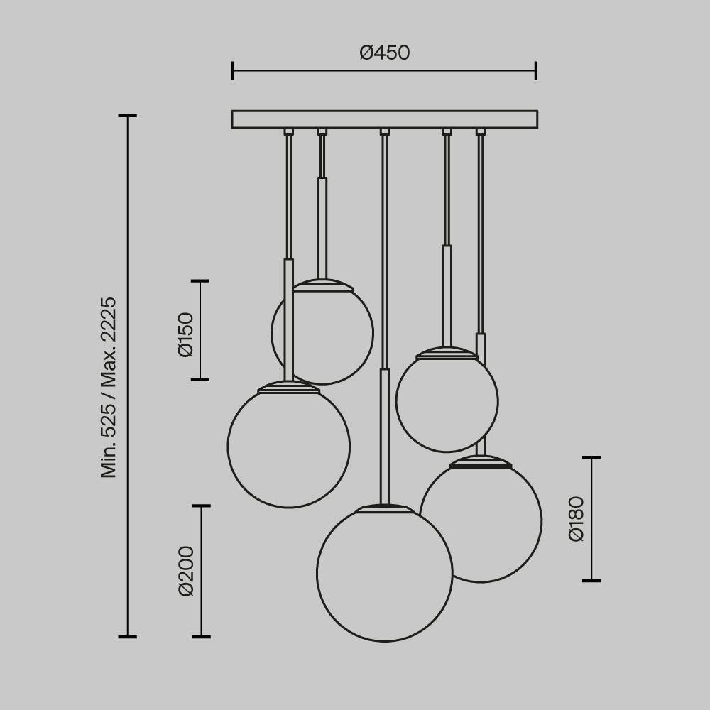 Maytoni Modern Basic form Подвесной светильник цвет: черный MOD321PL-05B