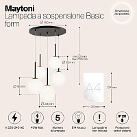 Maytoni Modern Basic form Подвесной светильник цвет: черный MOD321PL-05B