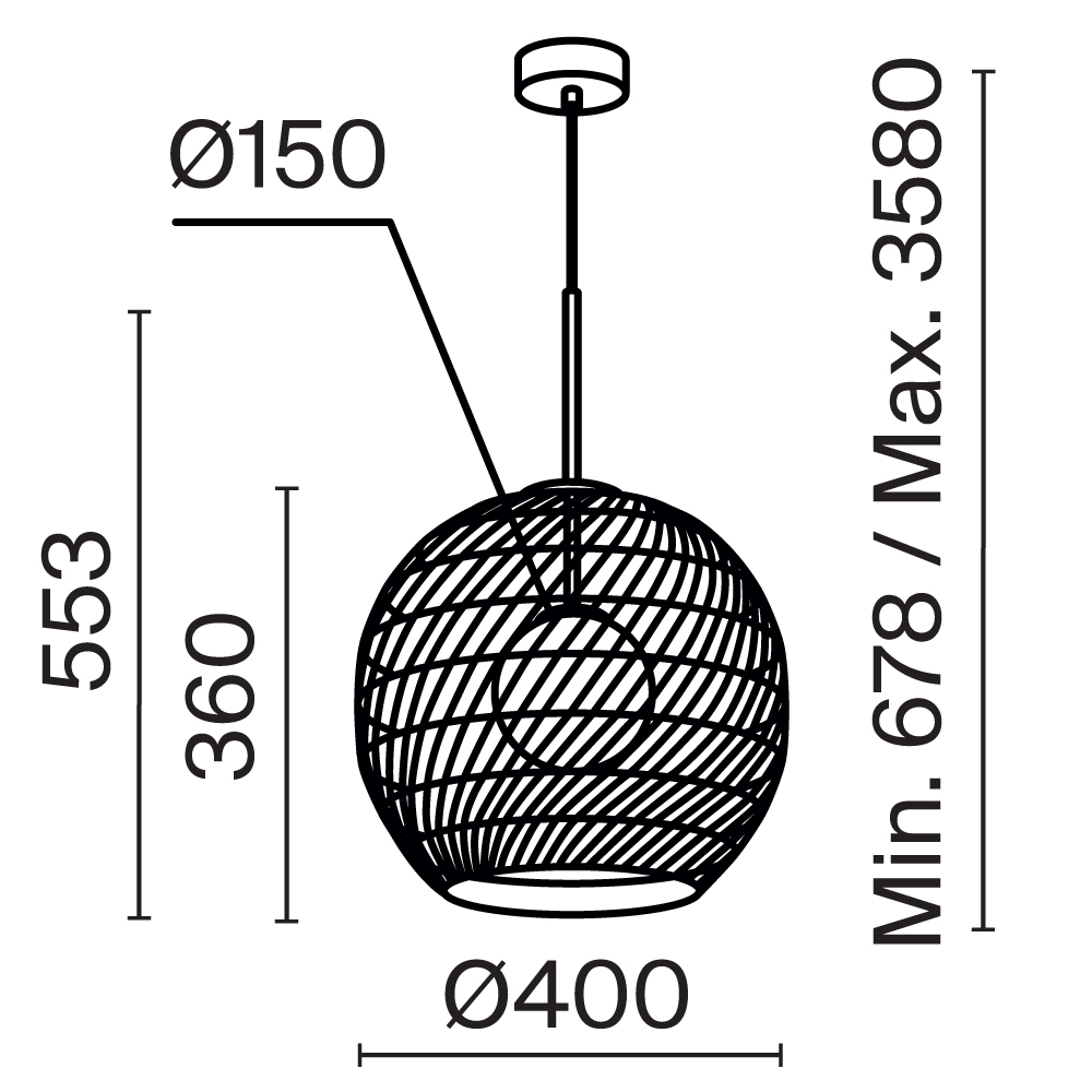 Maytoni Modern Cane Подвесной светильник цвет: черный MOD204PL-01BG