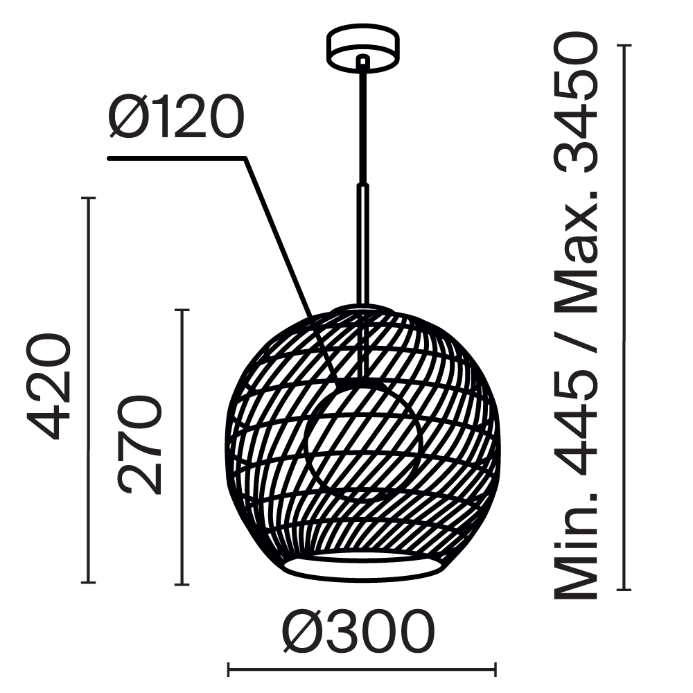 Maytoni Modern Cane Подвесной светильник цвет: черный MOD204PL-01B1