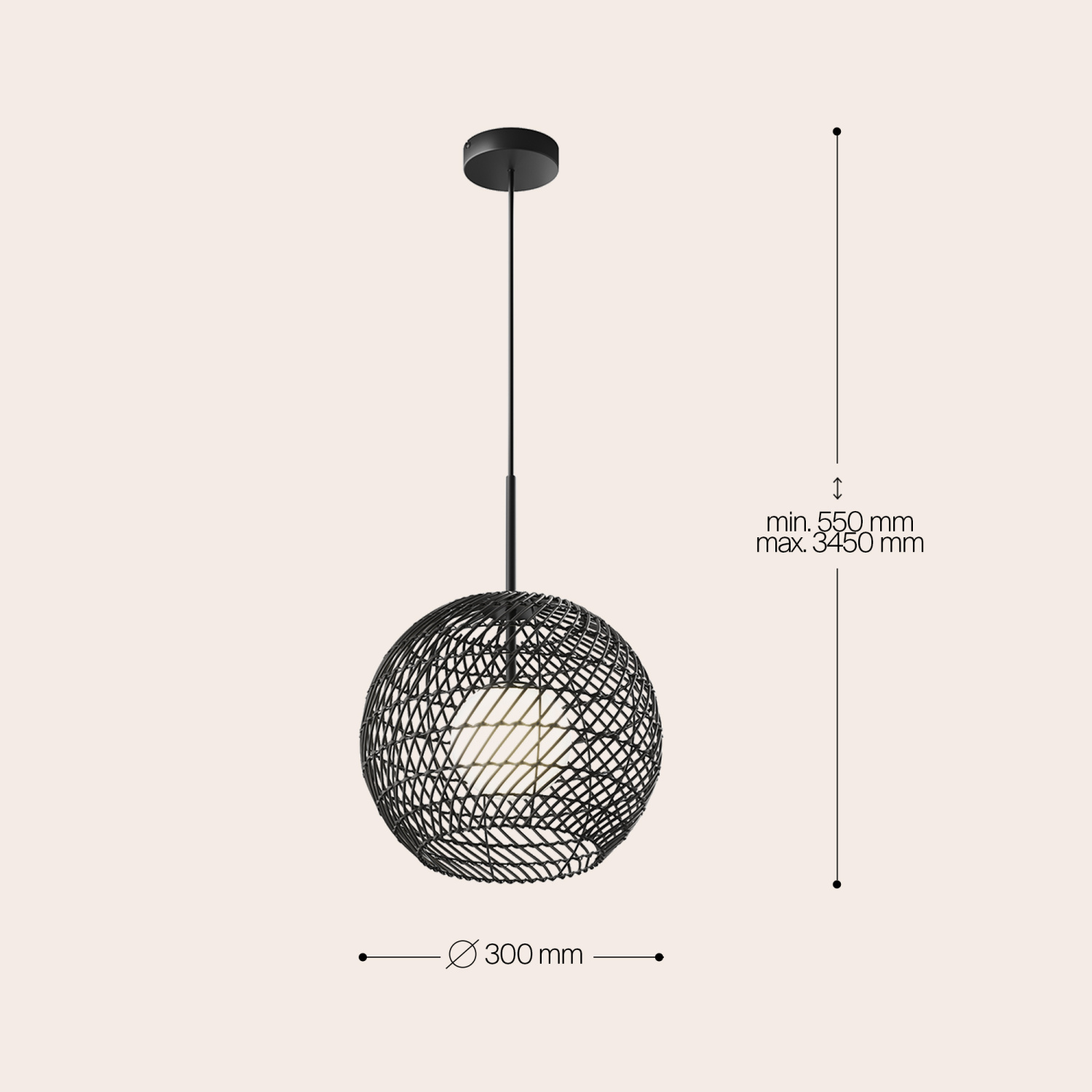 Maytoni Modern Cane Подвесной светильник цвет: черный MOD204PL-01B1