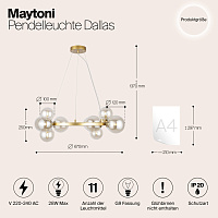 Maytoni Modern Dallas Подвесной светильник цвет: золото MOD545PL-11G