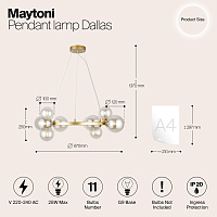 Maytoni Modern Dallas Подвесной светильник цвет: золото MOD545PL-11G