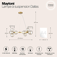 Maytoni Modern Dallas Подвесной светильник цвет: золото MOD545PL-11G