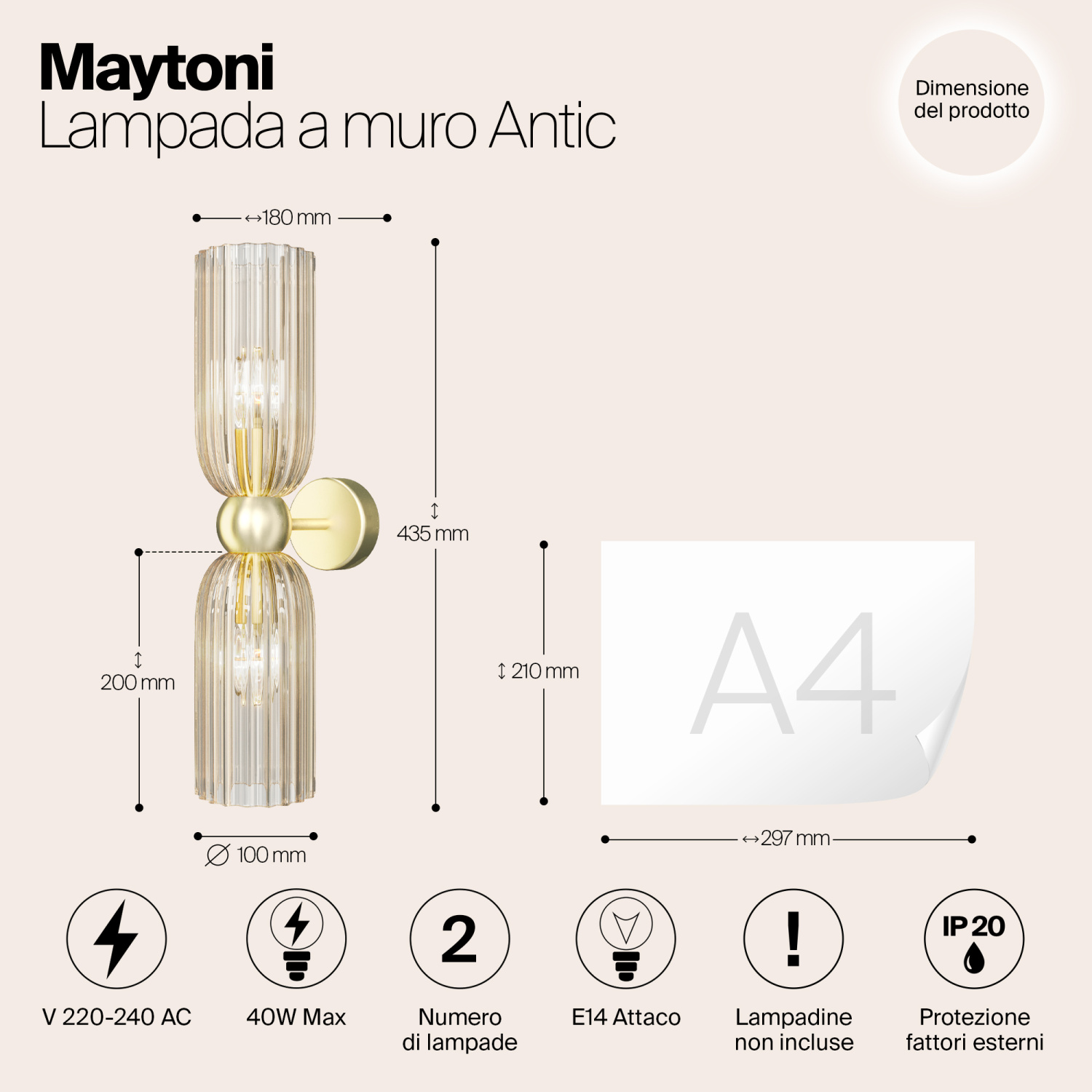 Maytoni Modern Antic Настенный светильник (бра) цвет: золото MOD302WL-02CG