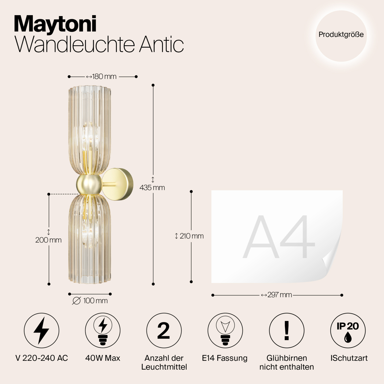 Maytoni Modern Antic Настенный светильник (бра) цвет: золото MOD302WL-02CG