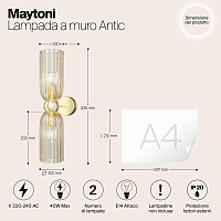 Maytoni Modern Antic Настенный светильник (бра) цвет: золото MOD302WL-02CG