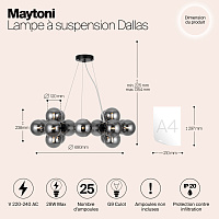 Maytoni Modern Dallas Подвесной светильник цвет: черный MOD545PL-25B