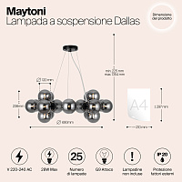 Maytoni Modern Dallas Подвесной светильник цвет: черный MOD545PL-25B