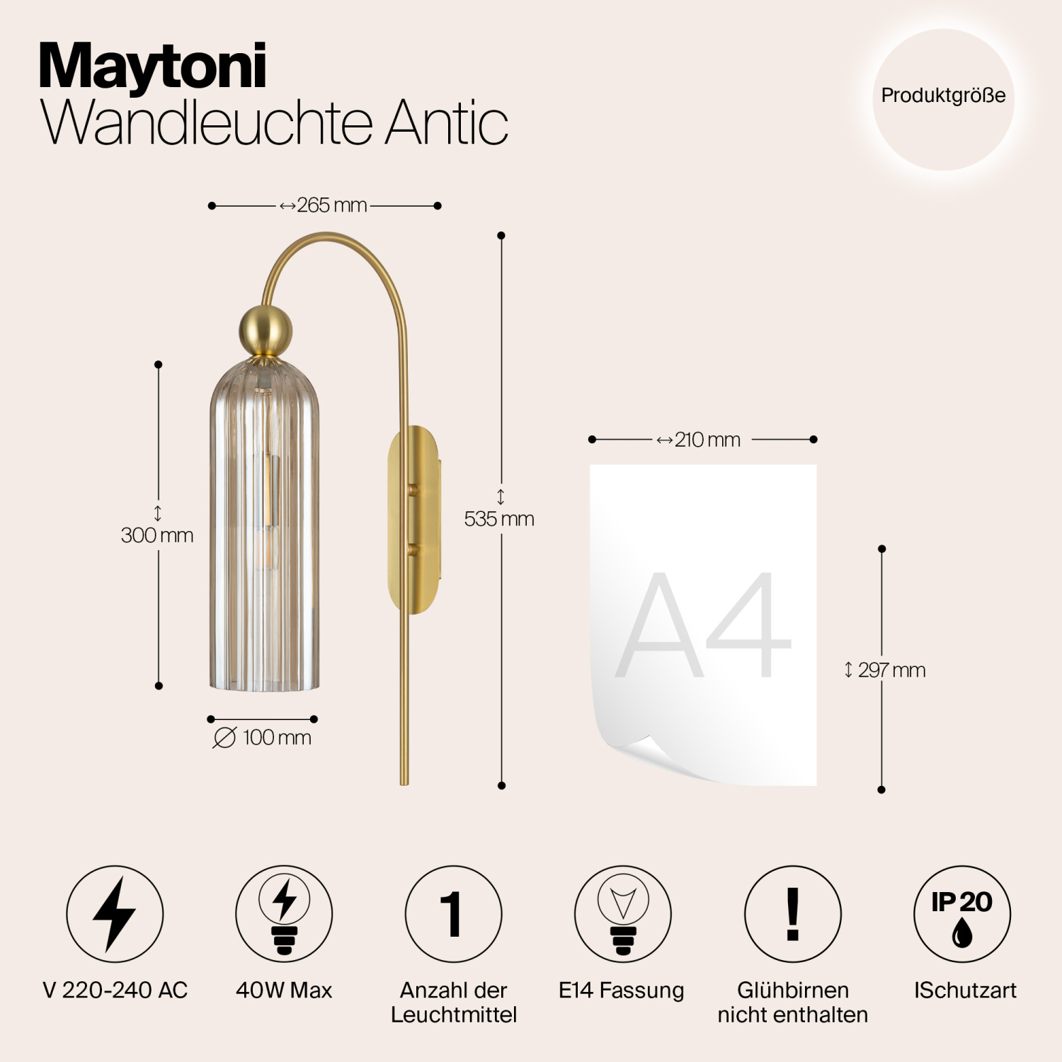Maytoni Modern Antic Настенный светильник (бра) цвет: золото MOD302WL-01CG