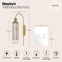 Maytoni Modern Antic Настенный светильник (бра) цвет: золото MOD302WL-01CG