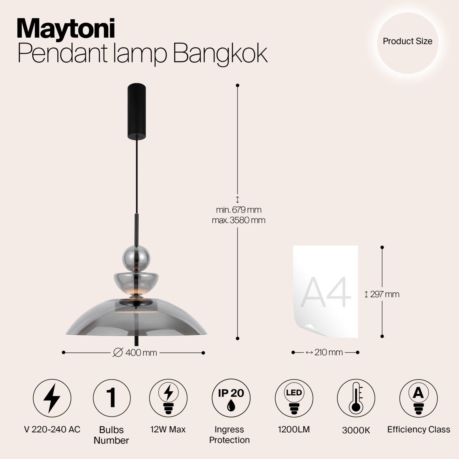 Maytoni Modern Bangkok Подвесной светильник цвет: черный MOD185PL-L6B3K6