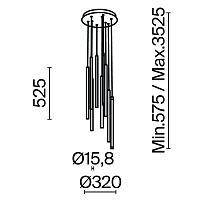 Maytoni Modern Light stick Подвесной светильник цвет: латунь MOD236PL-L54BS3K