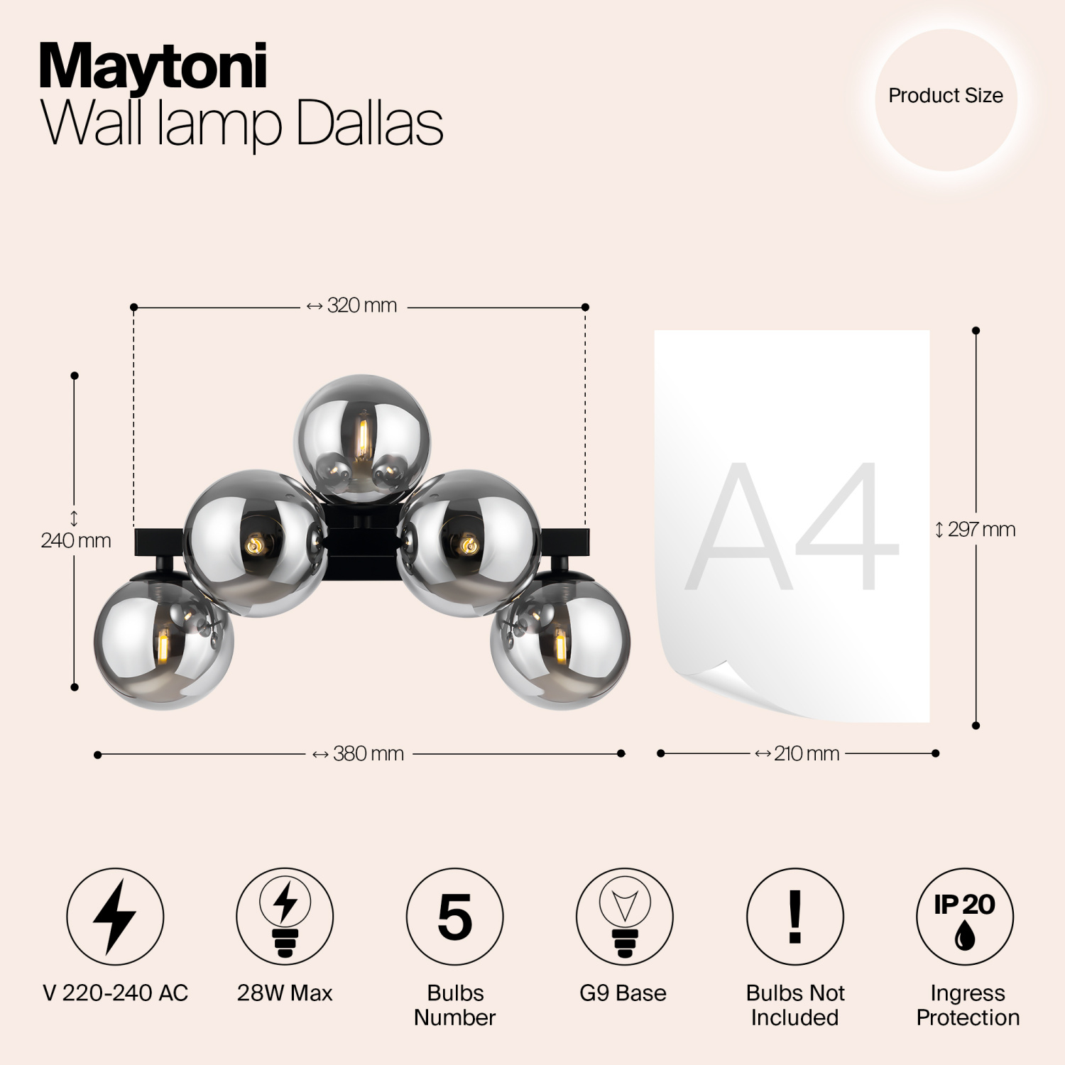 Maytoni Modern Dallas Настенный светильник (бра) цвет: черный MOD547WL-05B