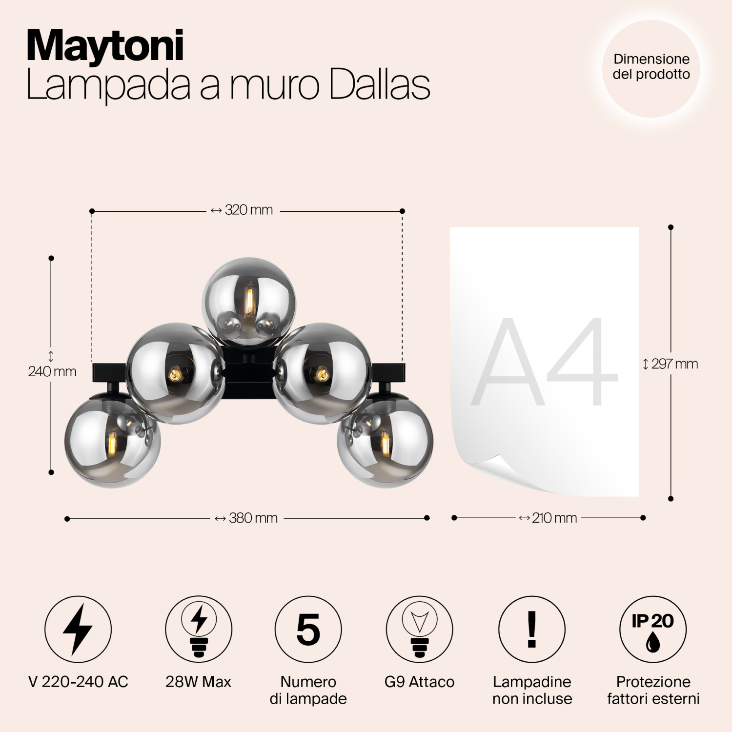 Maytoni Modern Dallas Настенный светильник (бра) цвет: черный MOD547WL-05B