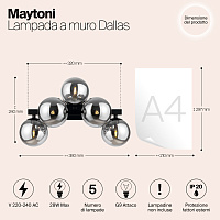 Maytoni Modern Dallas Настенный светильник (бра) цвет: черный MOD547WL-05B