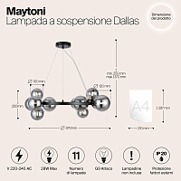 Maytoni Modern Dallas Подвесной светильник цвет: черный MOD545PL-11B