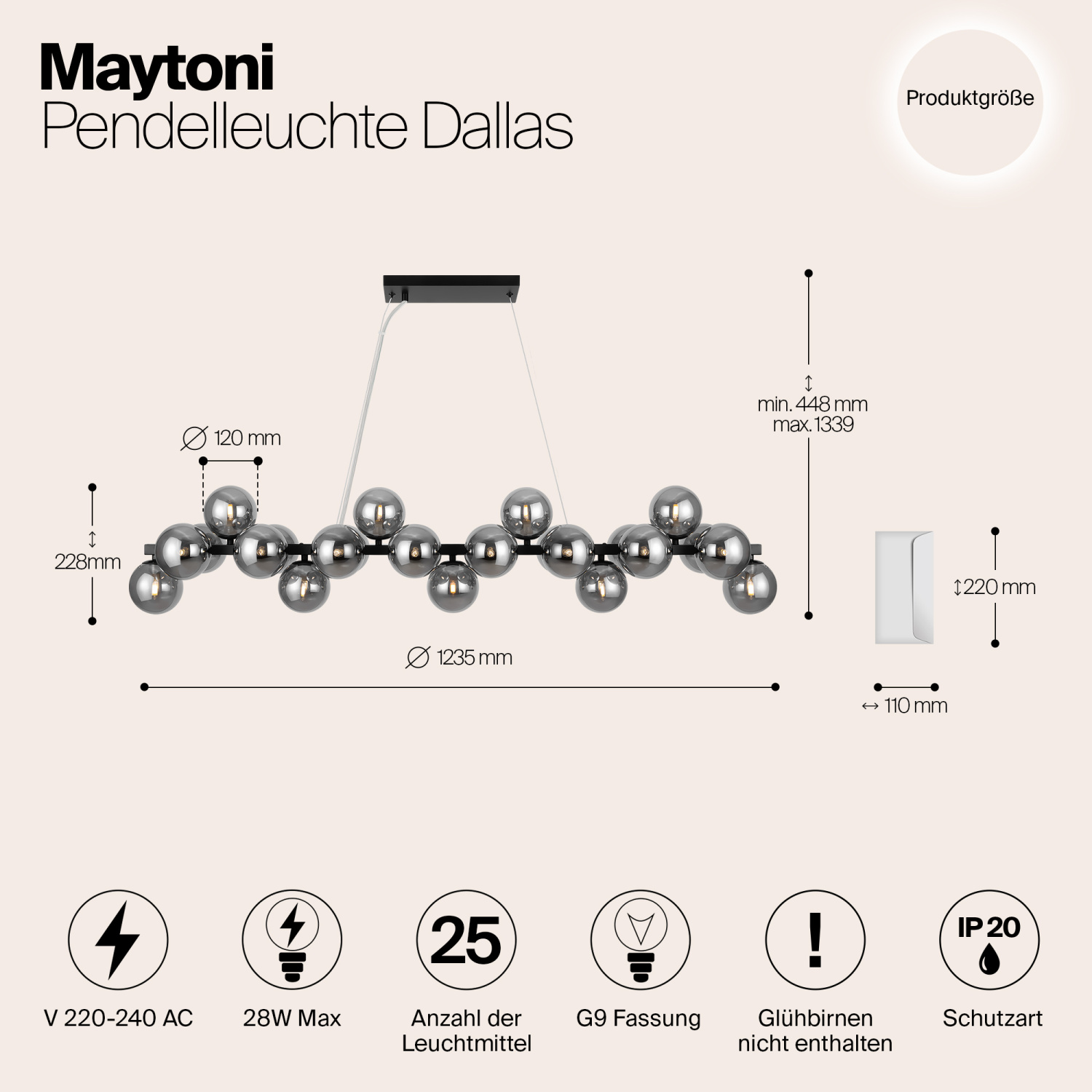 Maytoni Modern Dallas Подвесной светильник цвет: черный MOD547PL-25B