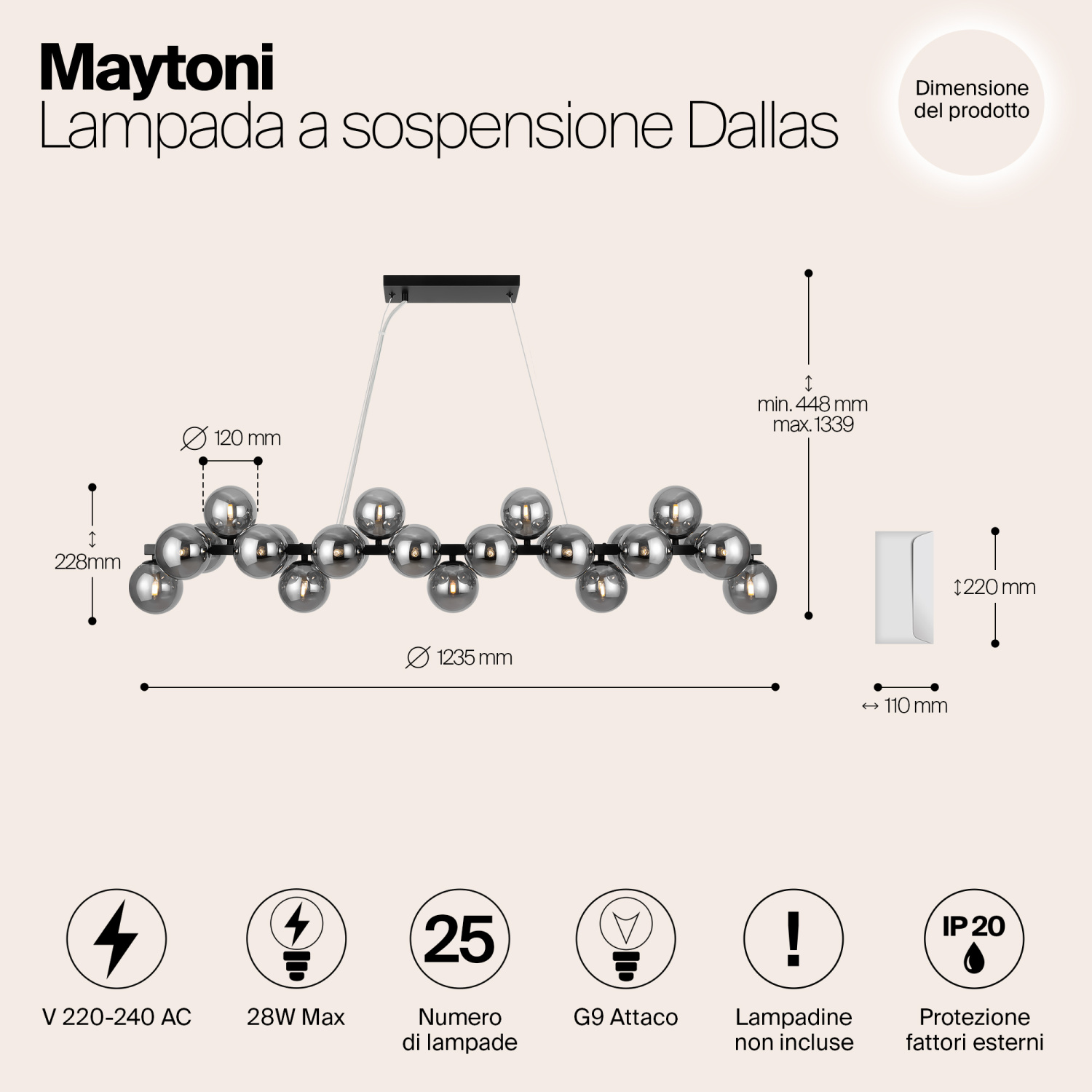 Maytoni Modern Dallas Подвесной светильник цвет: черный MOD547PL-25B