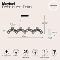 Maytoni Modern Dallas Подвесной светильник цвет: черный MOD547PL-25B