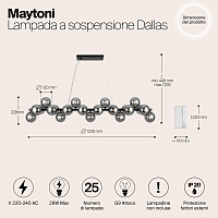 Maytoni Modern Dallas Подвесной светильник цвет: черный MOD547PL-25B