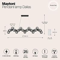 Maytoni Modern Dallas Подвесной светильник цвет: черный MOD547PL-25B