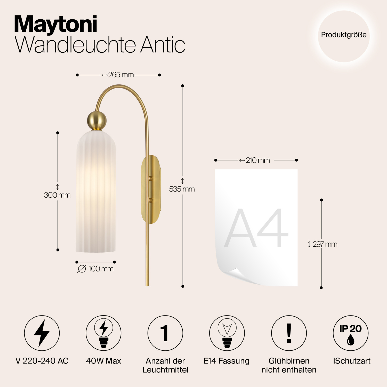 Maytoni Modern Antic Настенный светильник (бра) цвет: золото MOD302WL-01GR