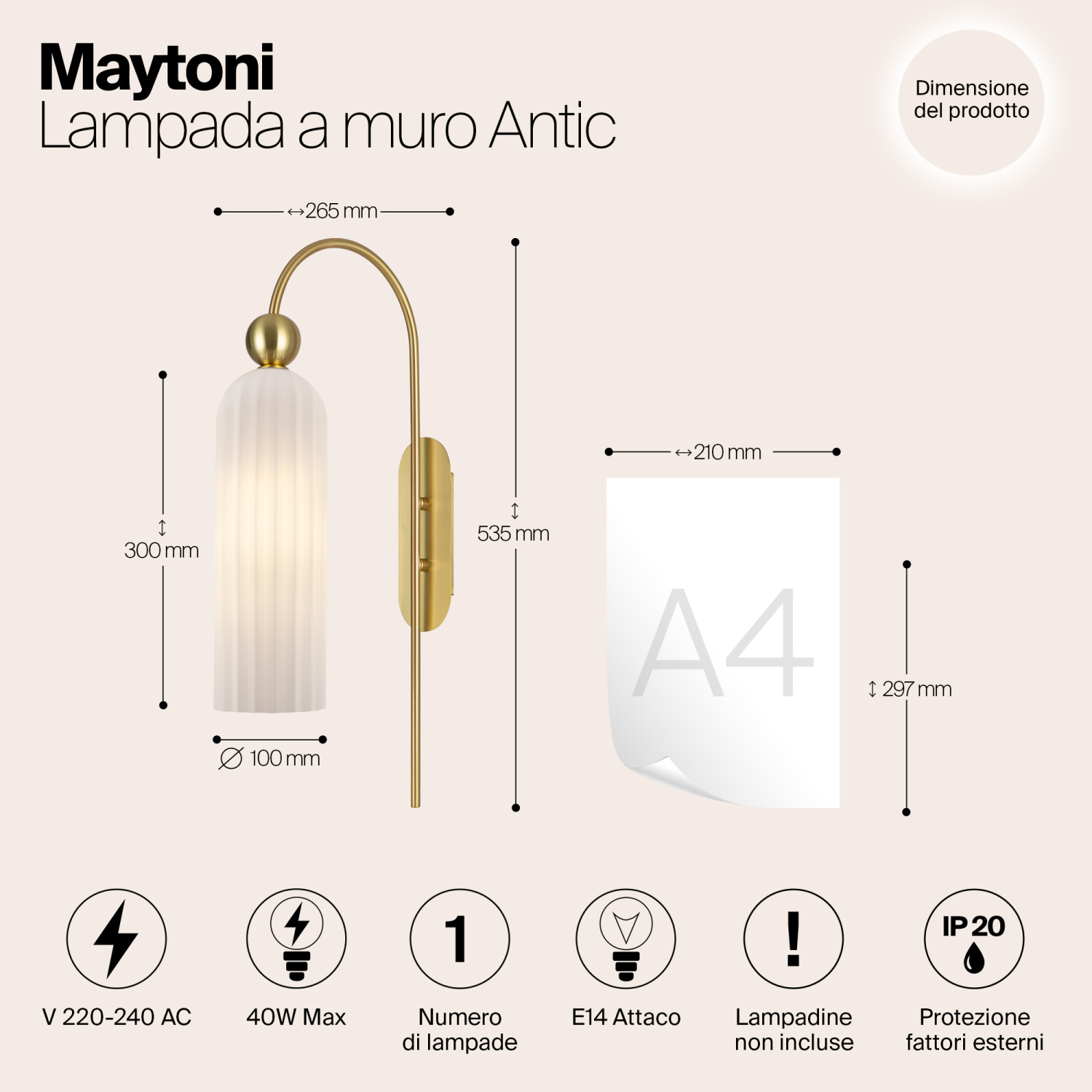 Maytoni Modern Antic Настенный светильник (бра) цвет: золото MOD302WL-01GR