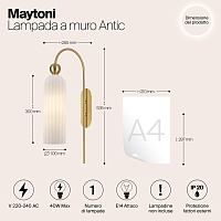 Maytoni Modern Antic Настенный светильник (бра) цвет: золото MOD302WL-01GR