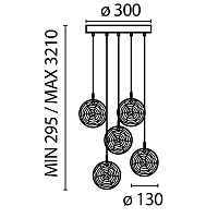 Maytoni Modern Frozen Подвесной светильник цвет: латунь MOD254PL-05BS