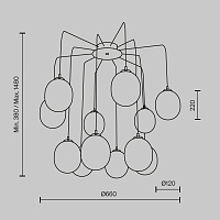 Maytoni Modern Branch Подвесной светильник цвет: черный и золото MOD176PL-12G