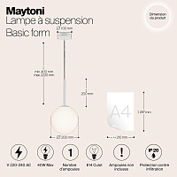 Maytoni Modern Basic form Подвесной светильник цвет: белый MOD321PL-01W1