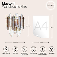 Maytoni Classic Flare Настенный светильник (бра) цвет: золото DIA200WL-02G