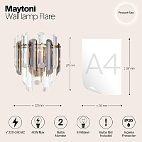 Maytoni Classic Flare Настенный светильник (бра) цвет: золото DIA200WL-02G