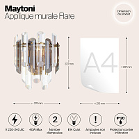 Maytoni Classic Flare Настенный светильник (бра) цвет: золото DIA200WL-02G