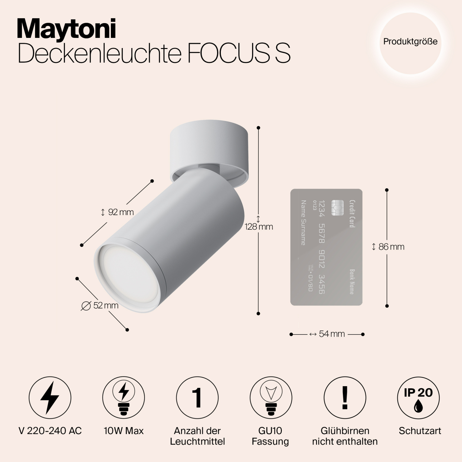 Maytoni Technical FOCUS S Потолочный светильник цвет: белый C050CL-U-1W