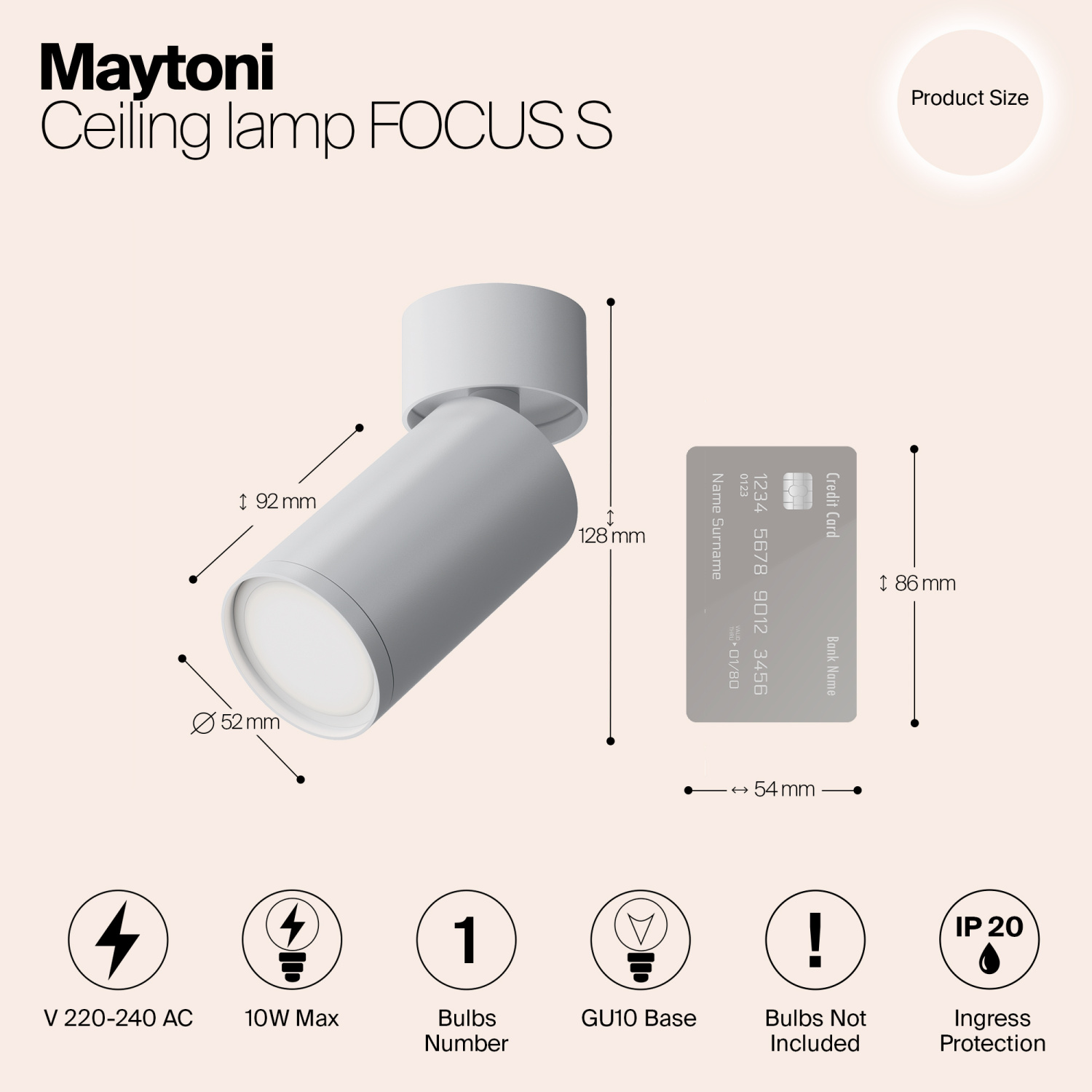 Maytoni Technical FOCUS S Потолочный светильник цвет: белый C050CL-U-1W