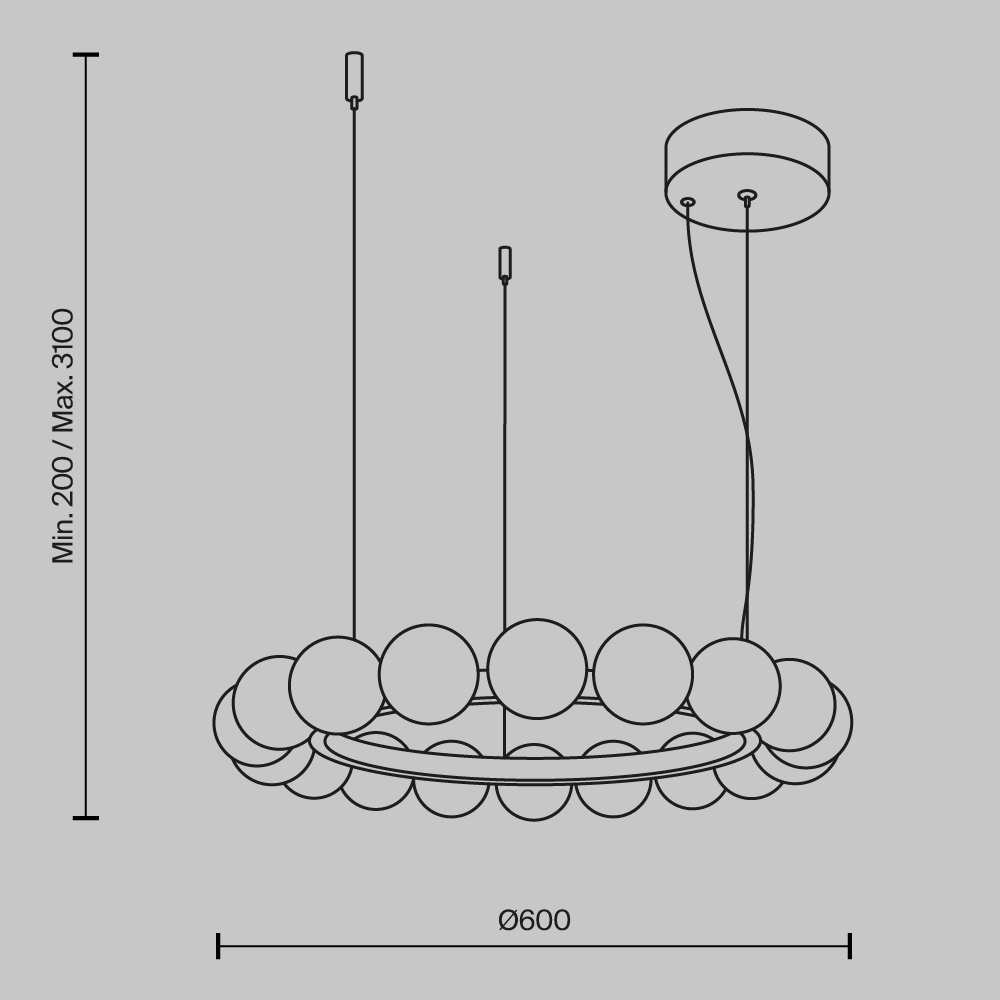 Maytoni Modern Ambre Подвесной светильник цвет: латунь MOD331PL-L32BS3K