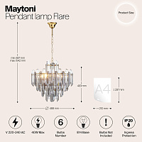 Maytoni Classic Flare Подвесной светильник цвет: золото DIA200PL-06G
