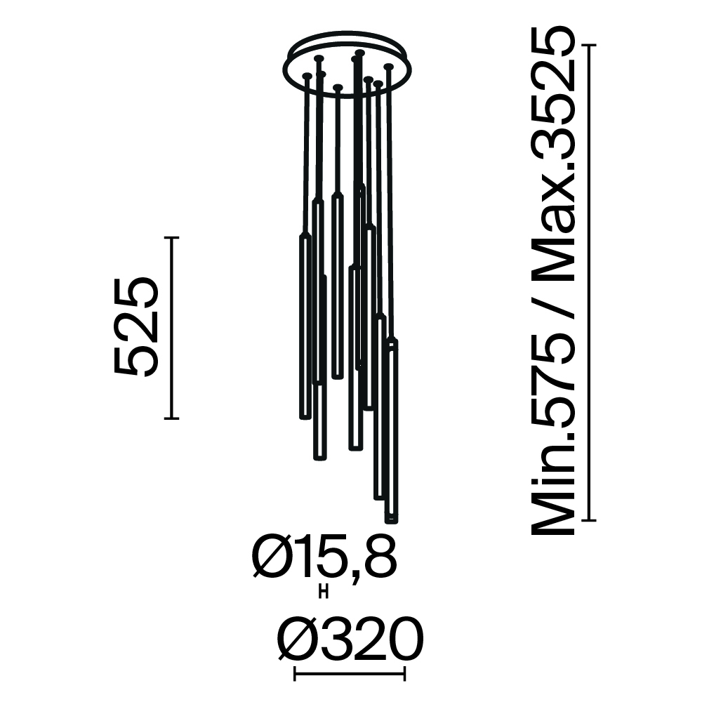 Maytoni Modern Light stick Подвесной светильник цвет: черный MOD236PL-L54B3K