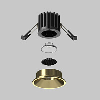 Maytoni Technical Round Встраиваемый светильник цвет: латунь DL058-7W4K-BS