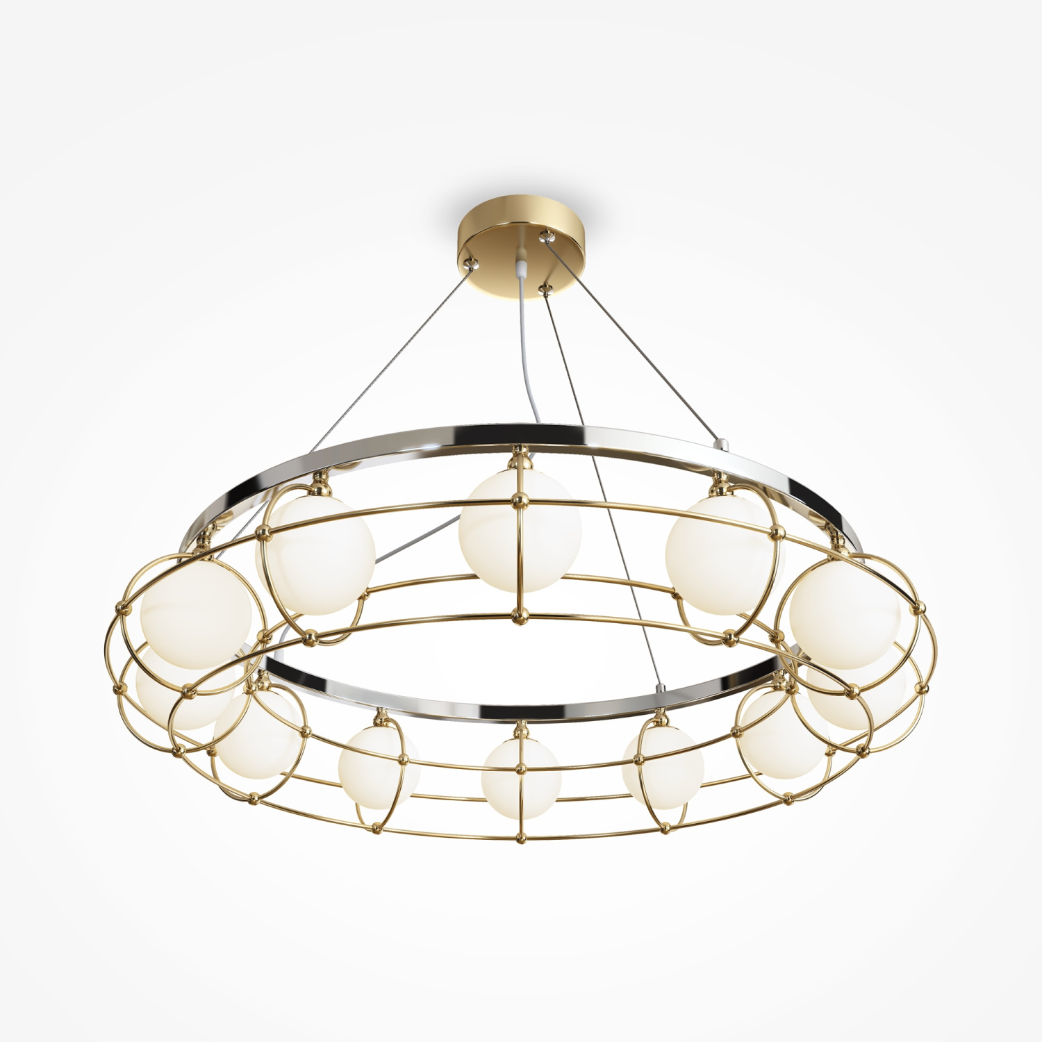 Maytoni Modern Carcass Подвесной светильник цвет: золото и хром MOD312PL-12GCH