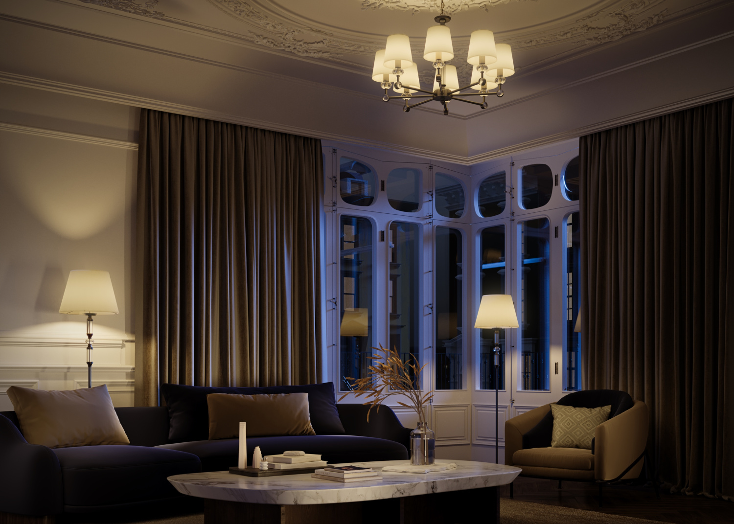 Maytoni Classic Riverside Напольный светильник (торшер) цвет: хром MOD018FL-01CH