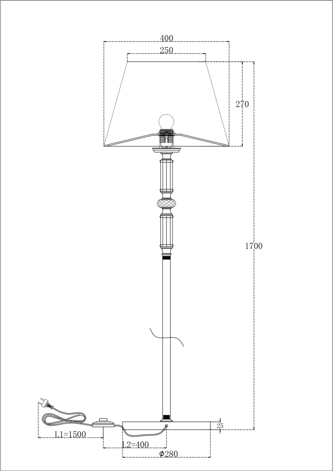 Maytoni Classic Riverside Напольный светильник (торшер) цвет: хром MOD018FL-01CH