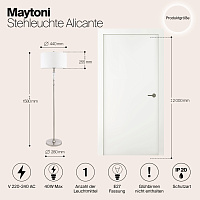 Maytoni Classic Alicante Напольный светильник (торшер) цвет: никель MOD014FL-01N