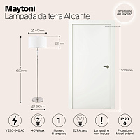 Maytoni Classic Alicante Напольный светильник (торшер) цвет: никель MOD014FL-01N